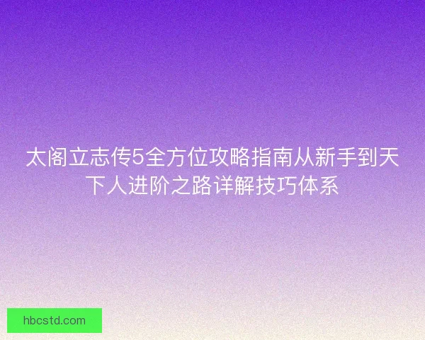 太阁立志传5全方位攻略指南从新手到天下人进阶之路详解技巧体系 太阁立志传5全方位攻略指南从新手到天下人进阶之路详解技巧体系